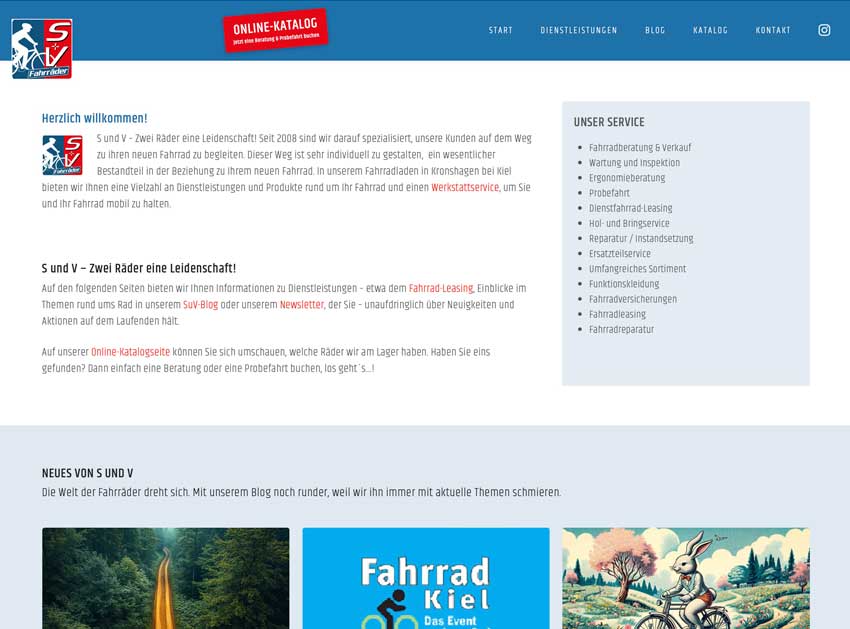 Featured image for “Webdesign 2024 | S und V Fahrräder”